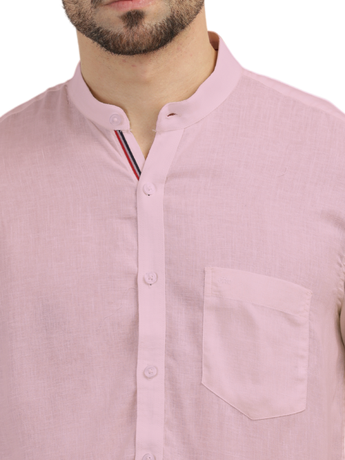 Baby Pink Solid Casual Shirt