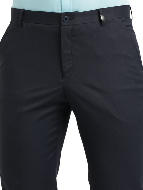 Navy Micro Dobby Formal Trousers