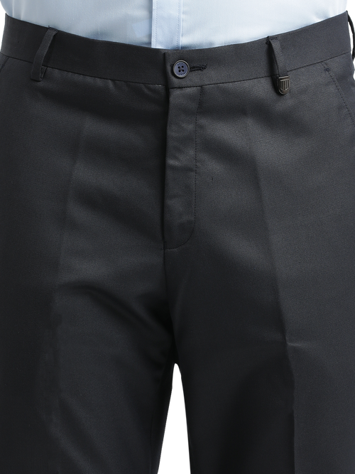 Navy Micro Dobby Solid Trousers