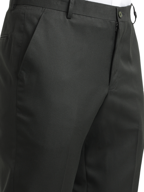 Olive Micro Dobby Solid Trousers