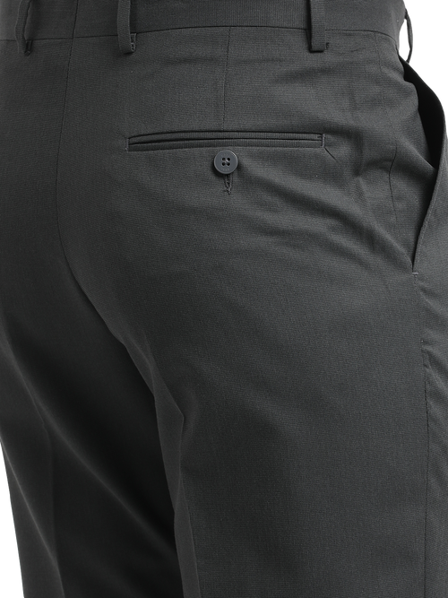 Dark Grey Micro Dobby Solid Trousers