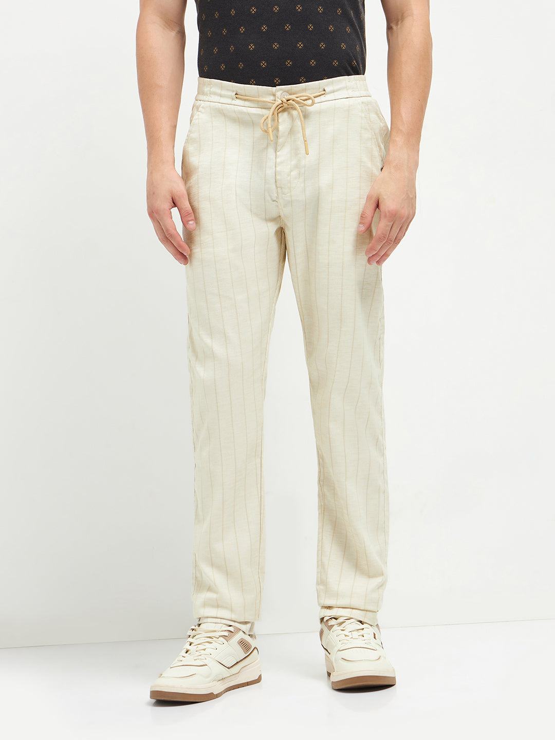 Cream Casual Traveler Trousers