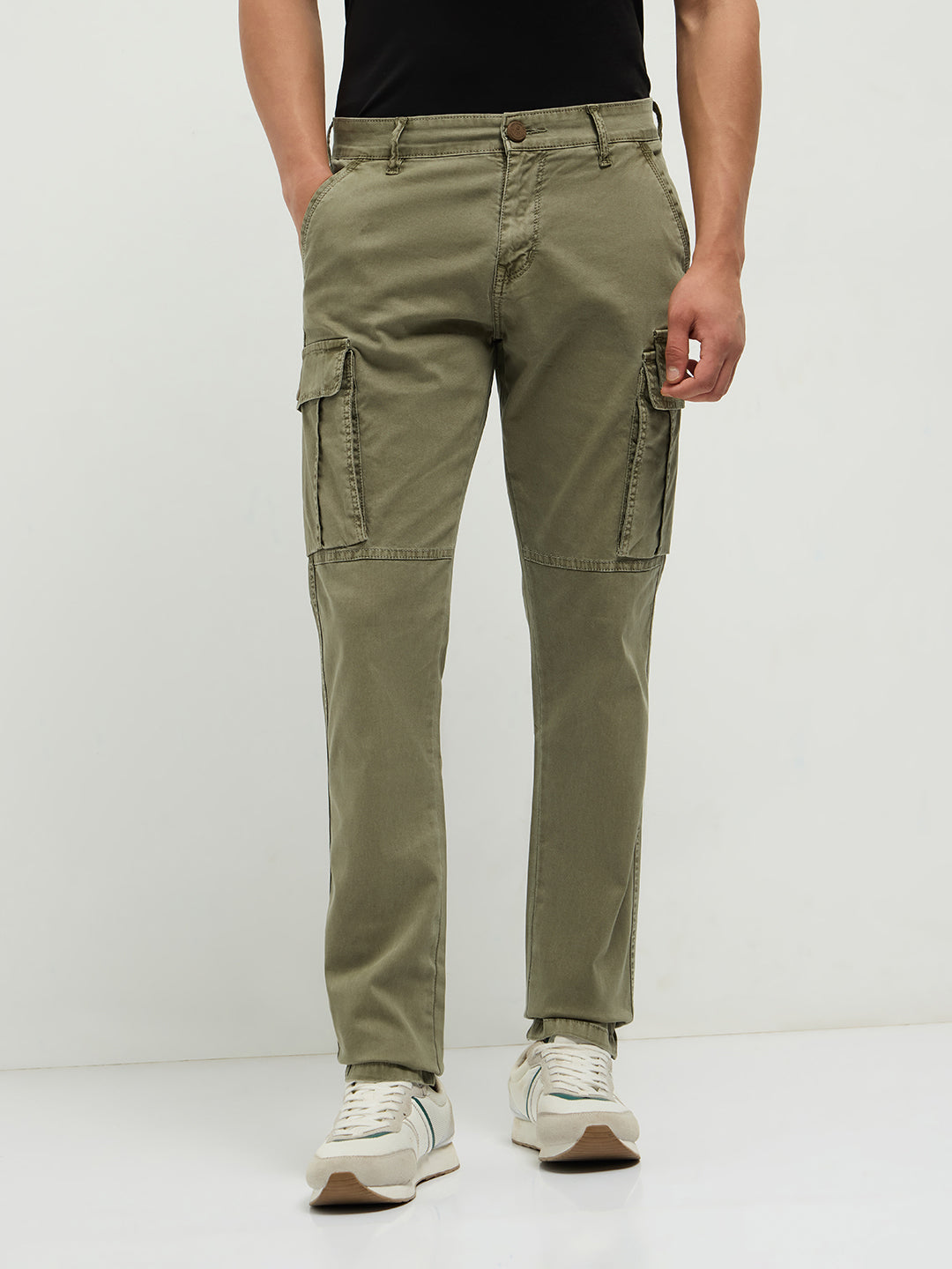 Khaki Casual Cargo Trouser –
