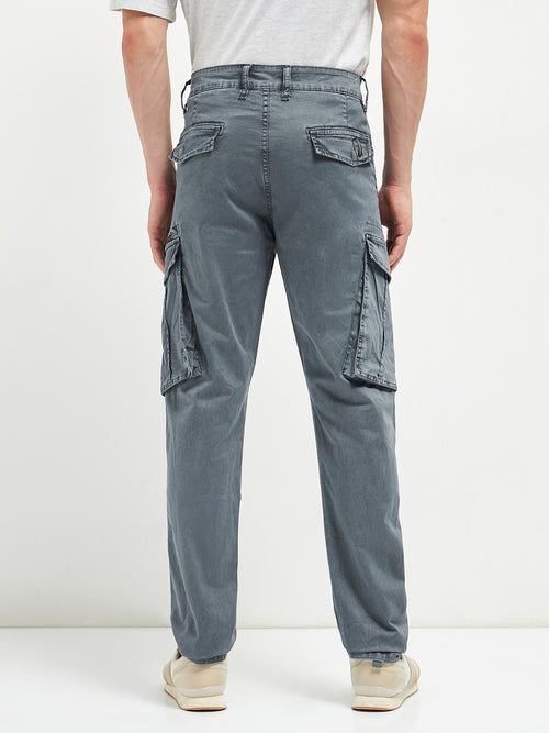 Melange Grey Casual Cargo Trouser