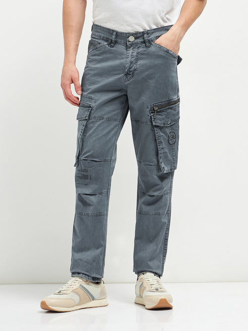 Melange Grey Casual Cargo Trouser