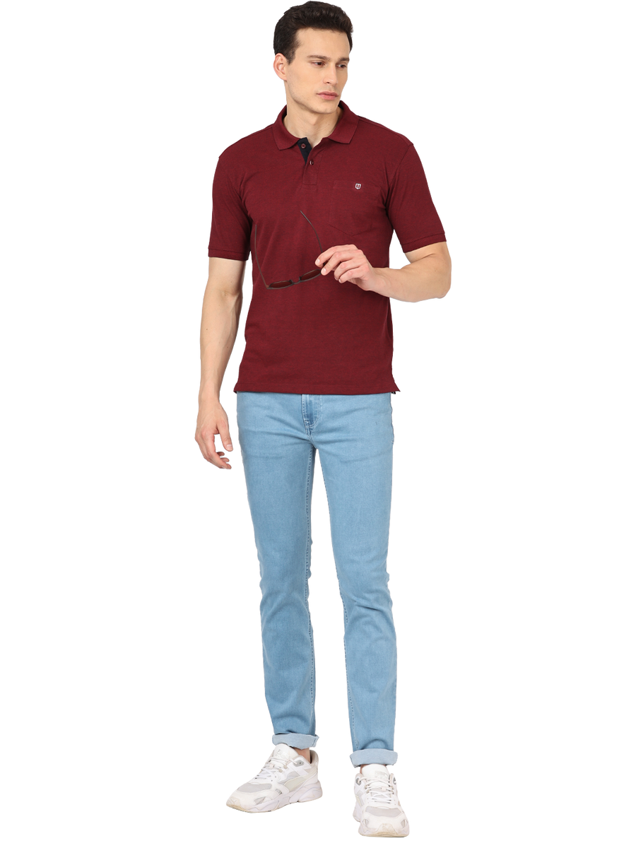 Wine Mill Plain Polo Collar T Shirt CHARLES_WINE MILL
