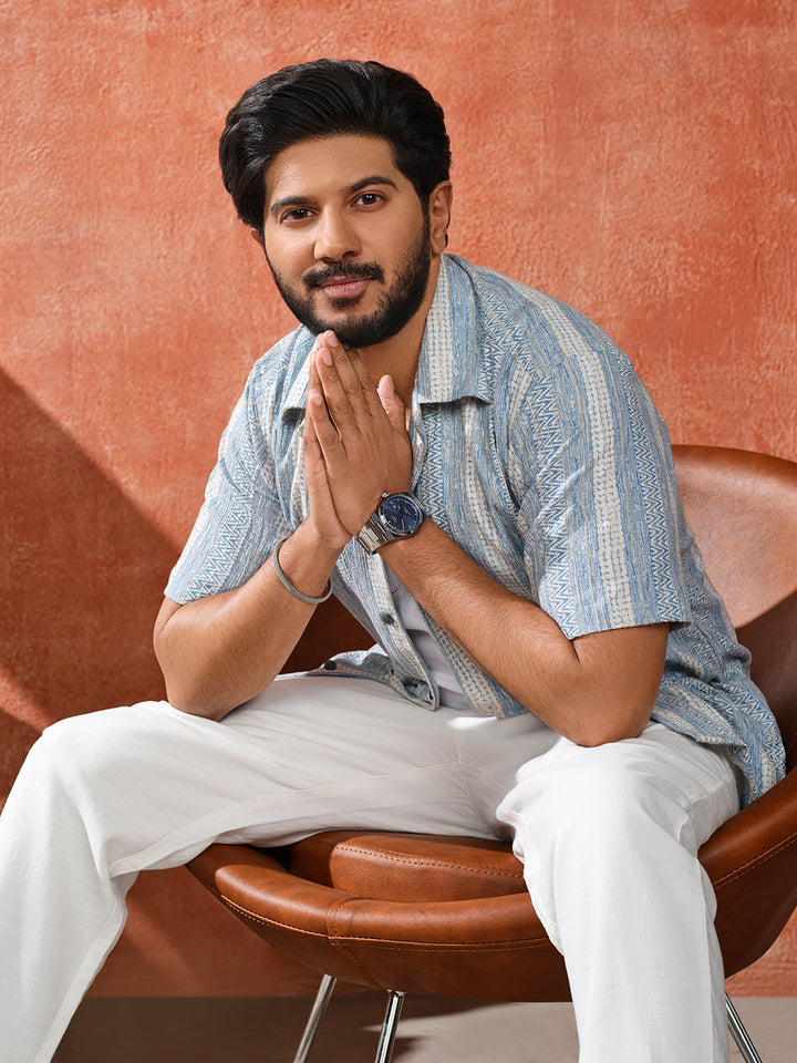 Sky Blue Stripes Casual Shirt