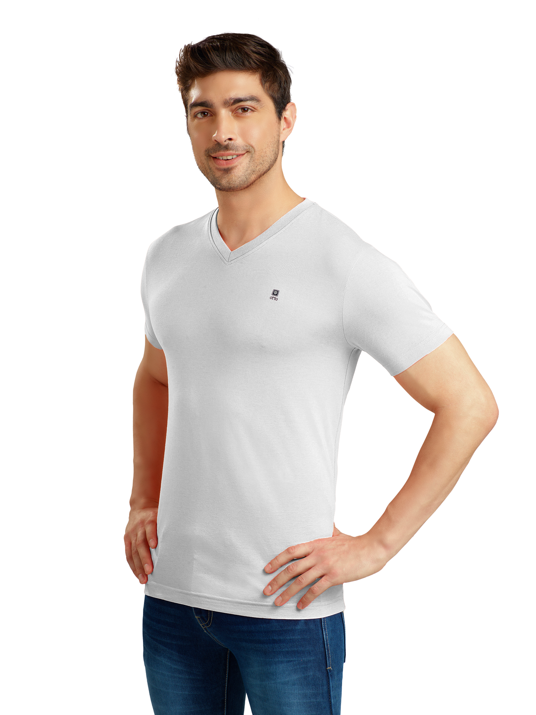 LOTTO T-SHIRT V NECK WHITE