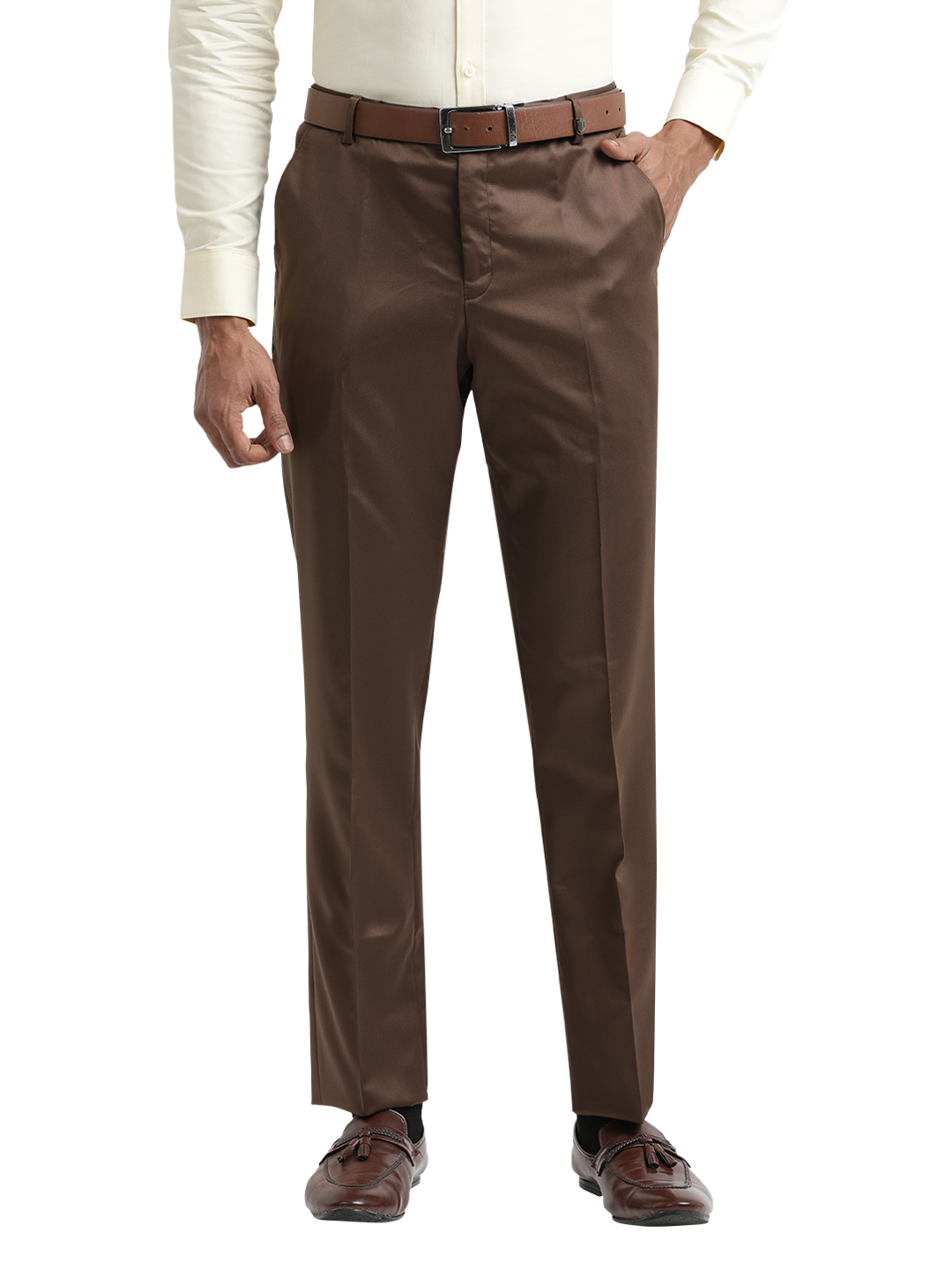 Brown Satin Formal Trousers | Online Trousers India ottostore.com Brown Satin Formal Trousers | Online Trousers India ottostore.com