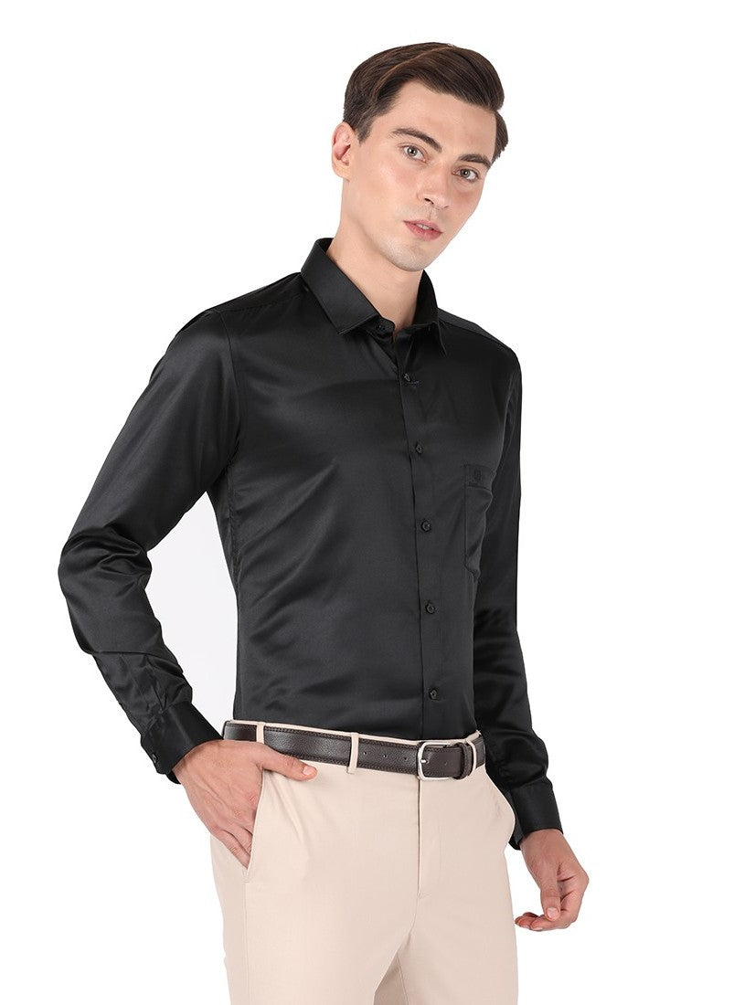 Men's Black Shirts, Black Satin Shirts