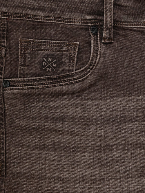 Coffee Brown Faded Denim Trousers