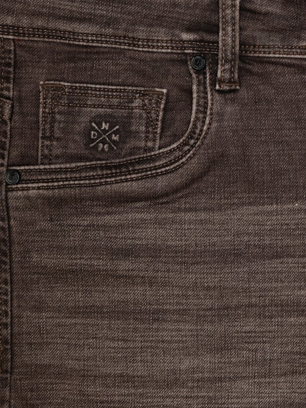 Coffee Brown Faded Denim Trousers
