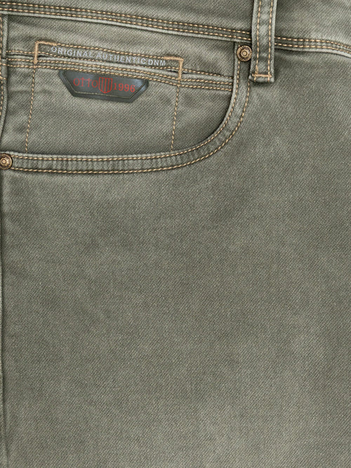 Light Olive Faded Denim Trousers