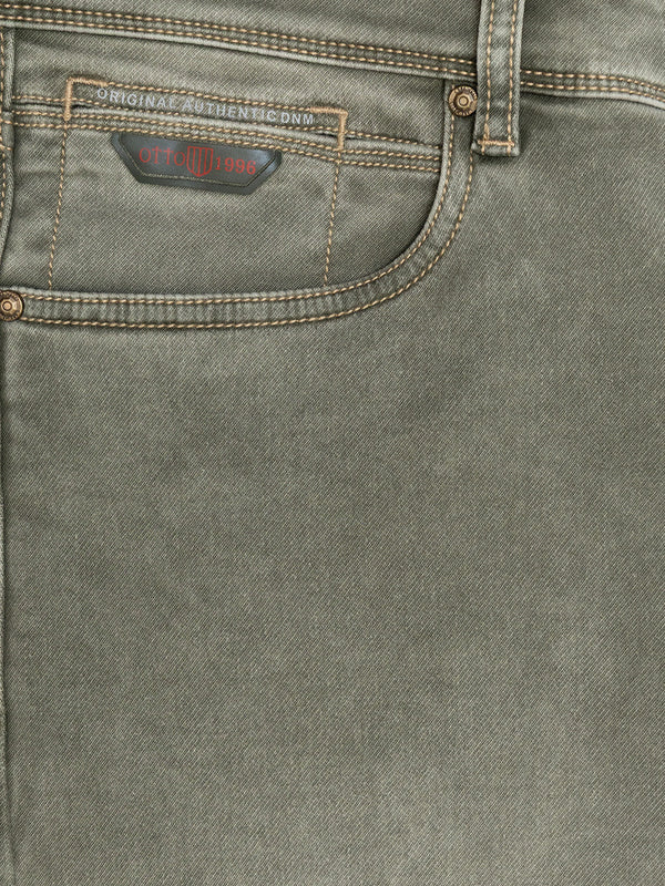 Light Olive Faded Denim Trousers