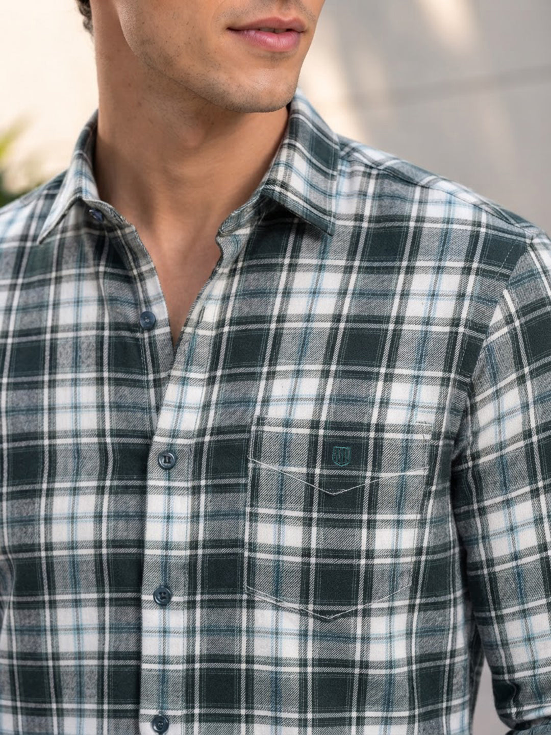 Classic Green Checkered Casual Shirt