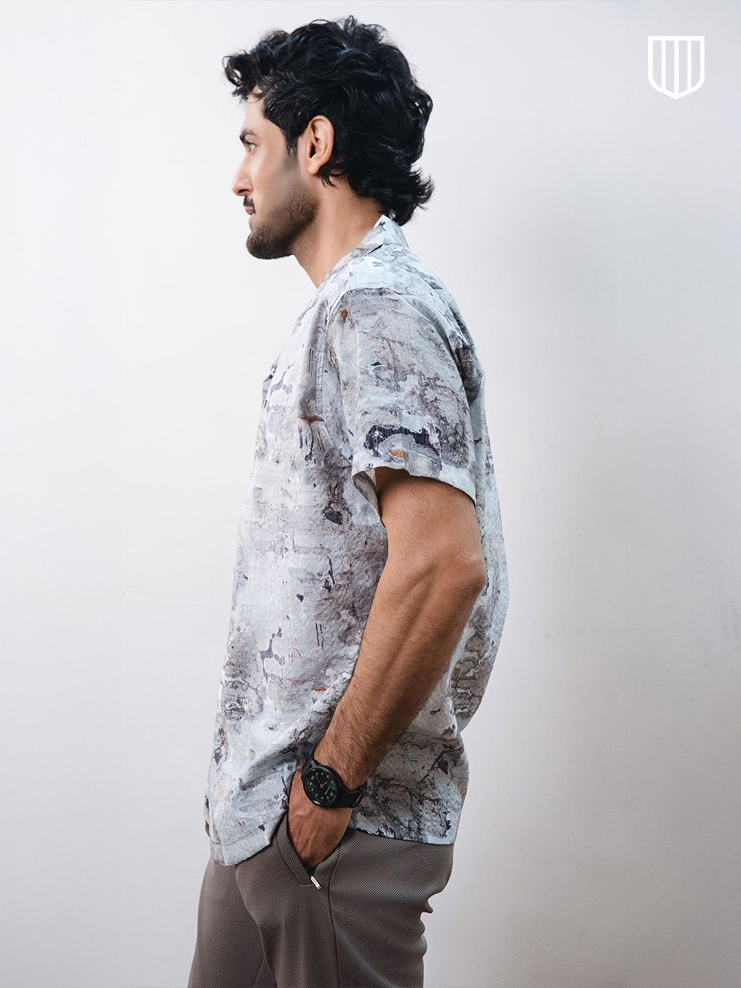 Brown Abstract Printed Casual Shirt