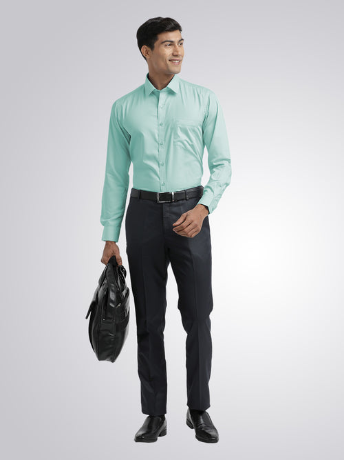 Turquoise Twill Wrinkle Free Solid Shirt