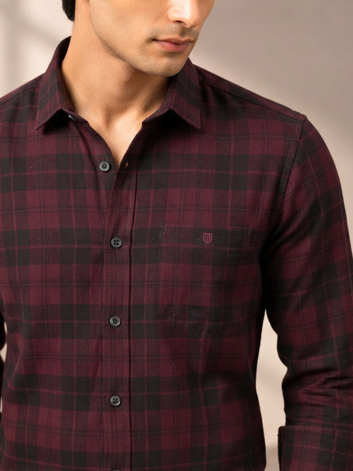 Regal Purple Checkered Casual Shirt