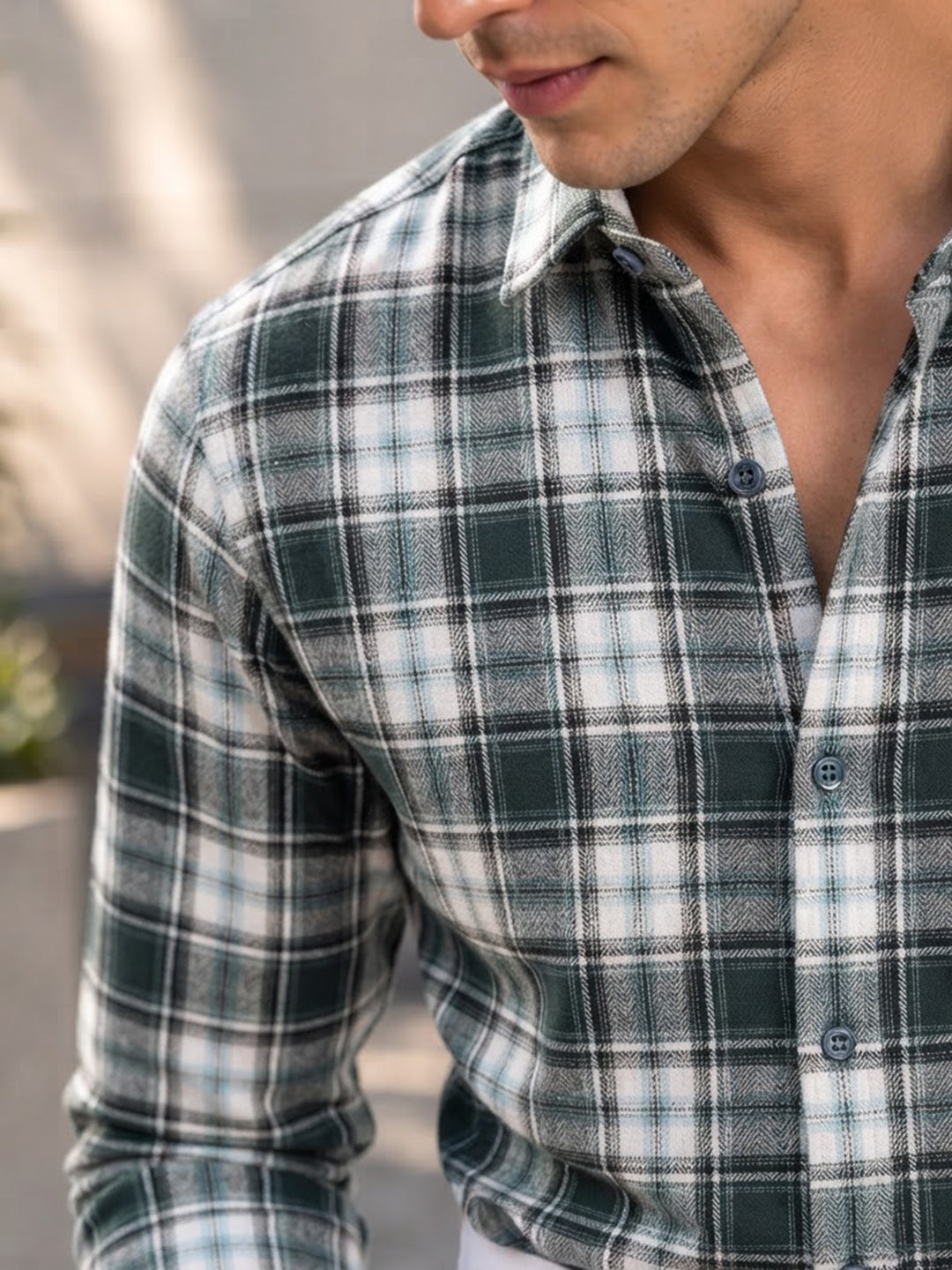 Classic Green Checkered Casual Shirt