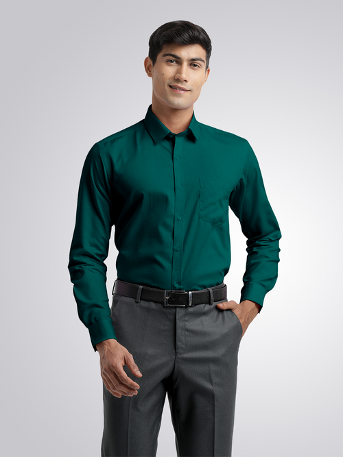 Sea Green Micro Dobby Solid Shirt