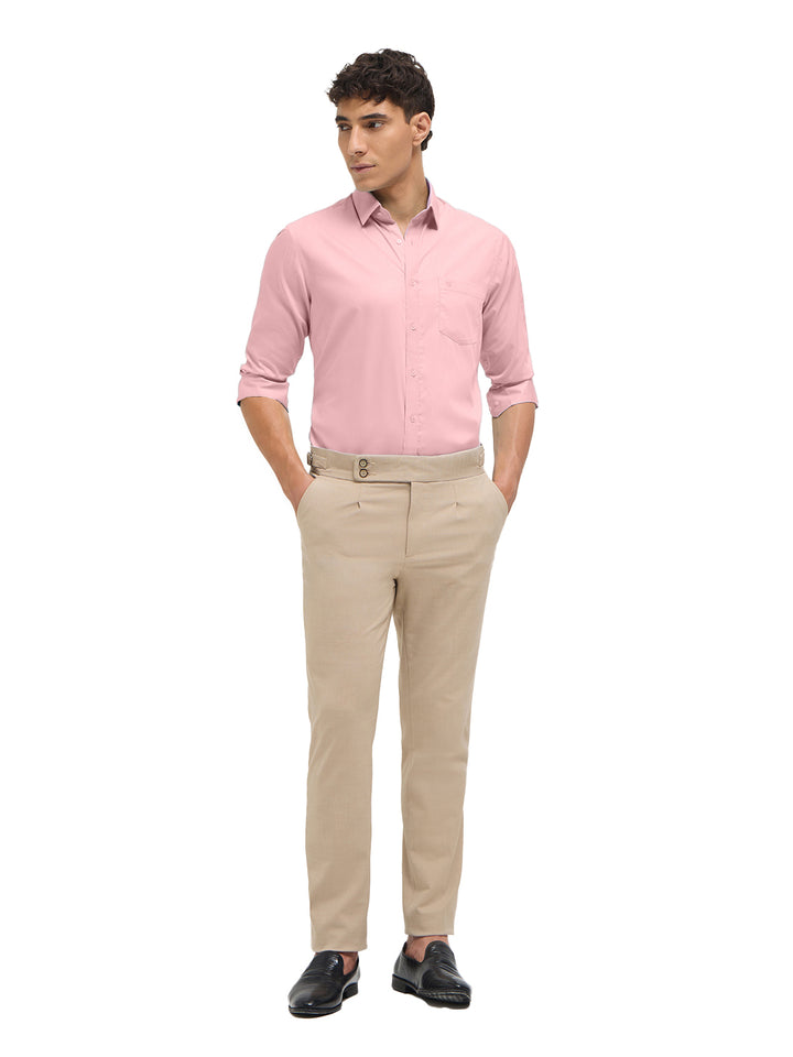 Light Peach Solid Formal Shirt