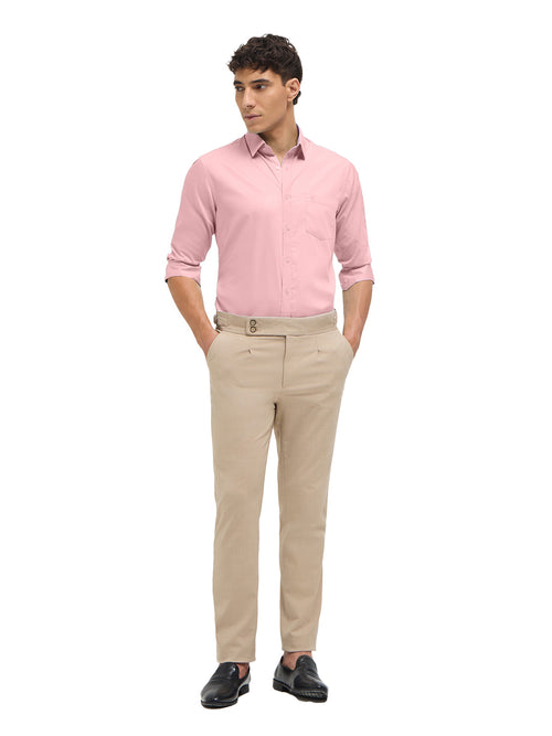 Light Peach Solid Formal Shirt