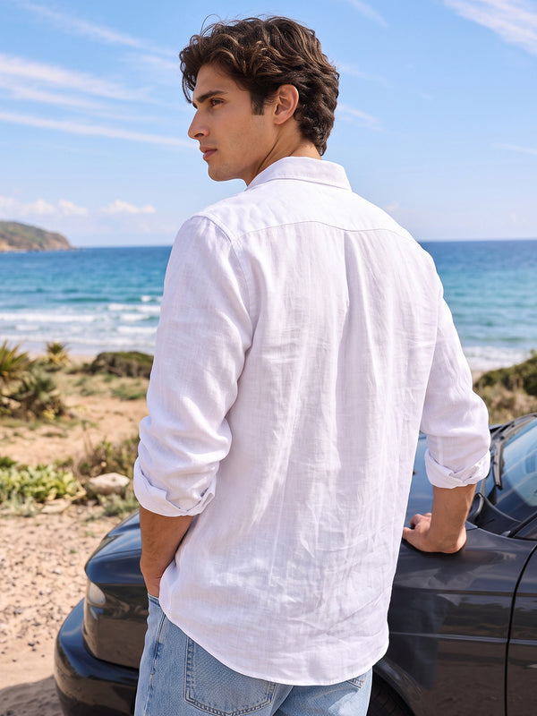 Frost White Plain Casual Shirt