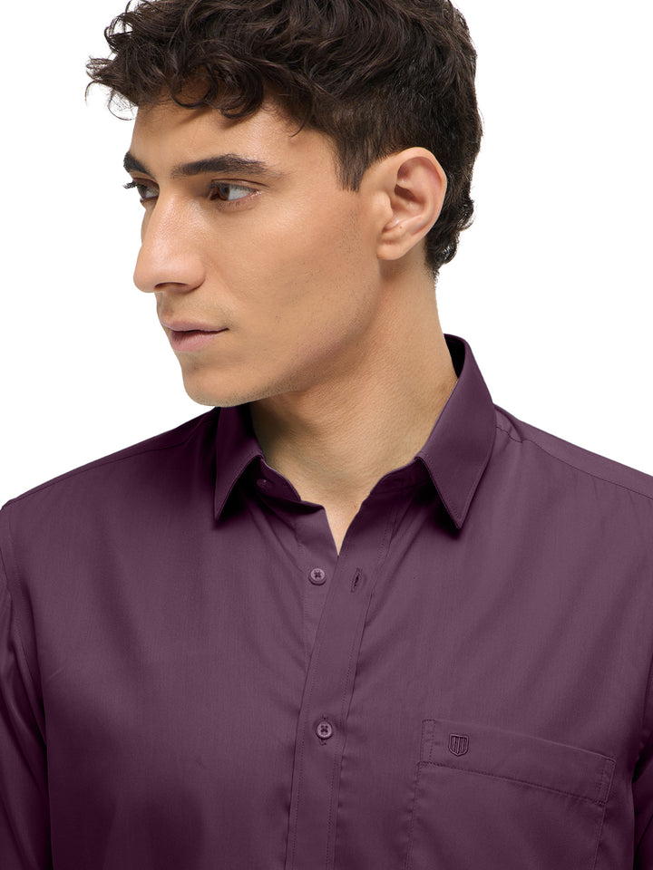 Purple Solid Formal Shirt
