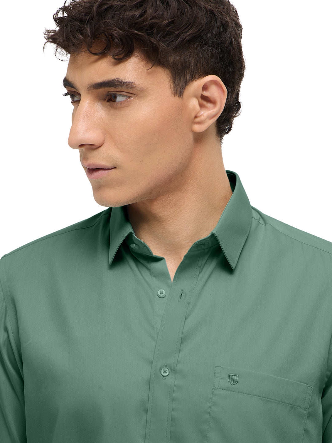 Light Green Solid Formal Shirt