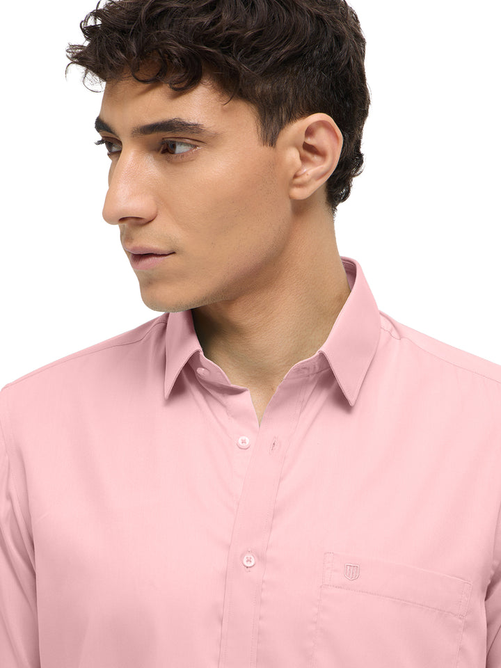 Light Peach Solid Formal Shirt