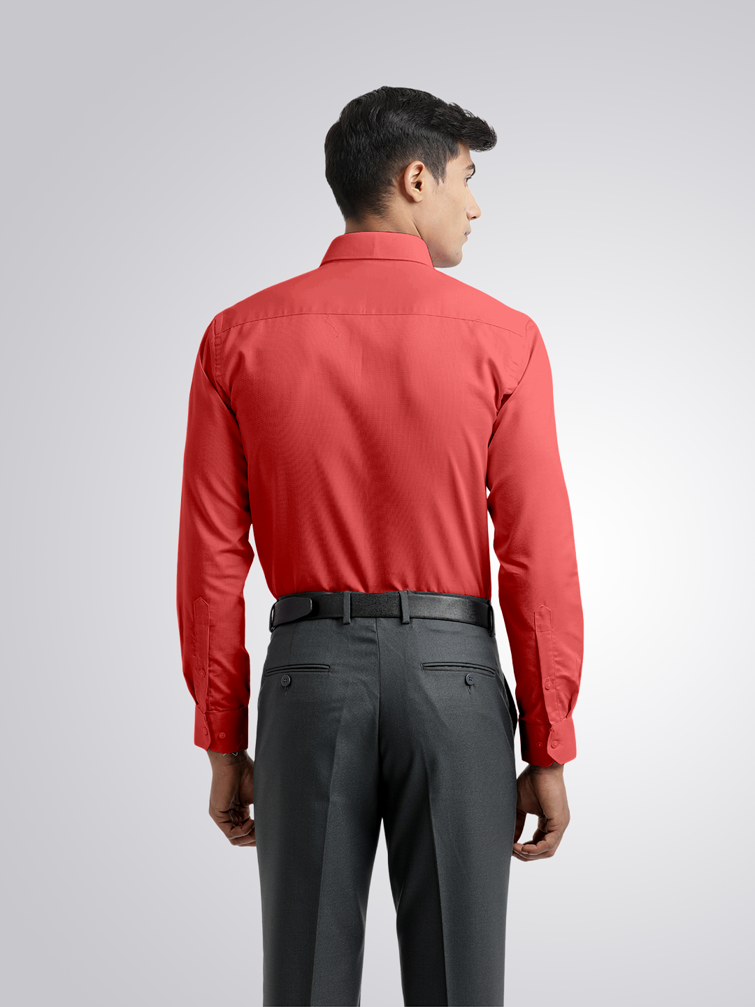 Dark Peach Micro Dobby Solid Shirt