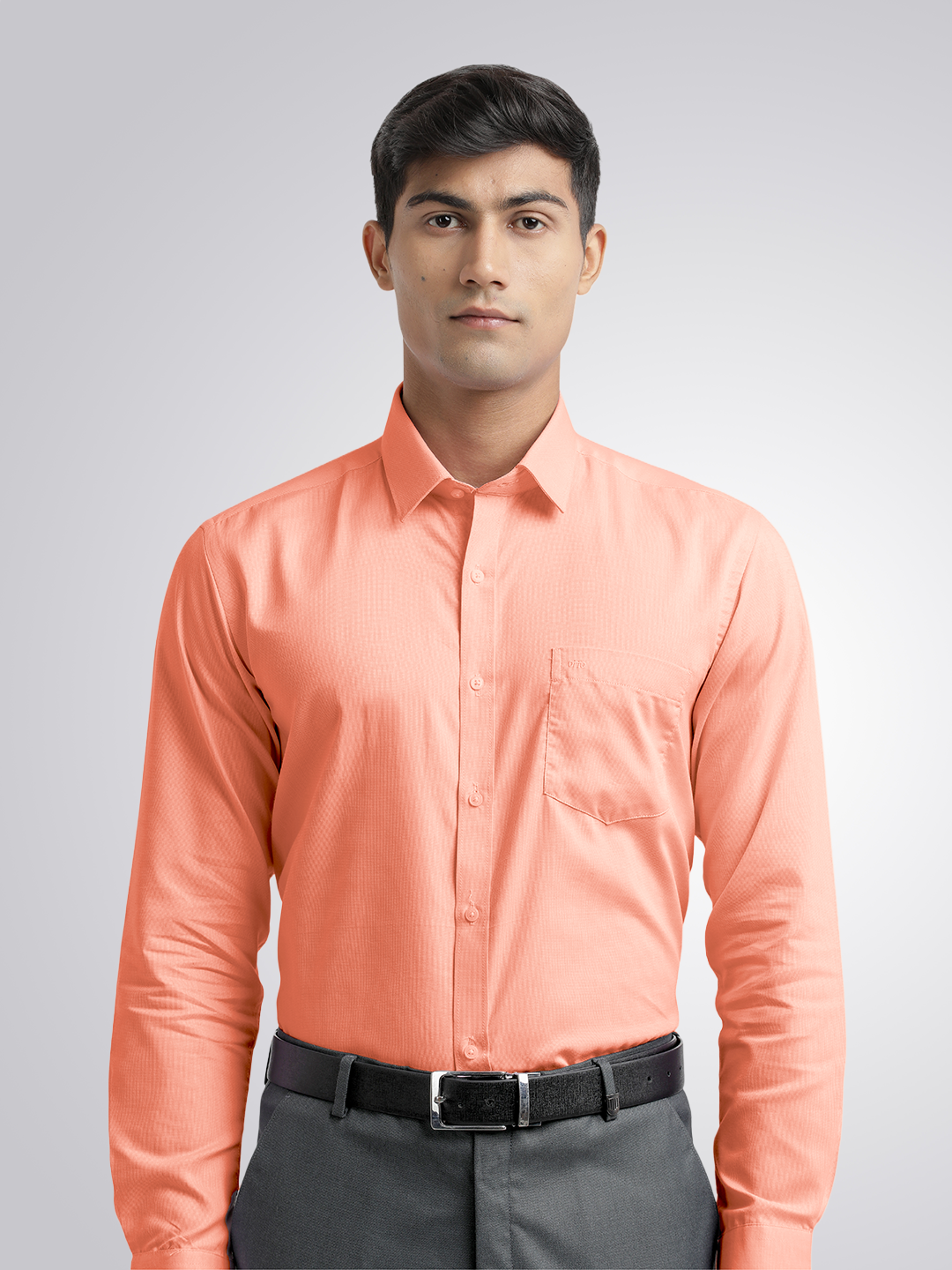 Peach Micro Dobby Solid Shirt