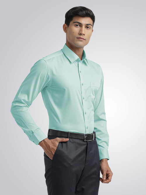 Turquoise Twill Wrinkle Free Solid Shirt