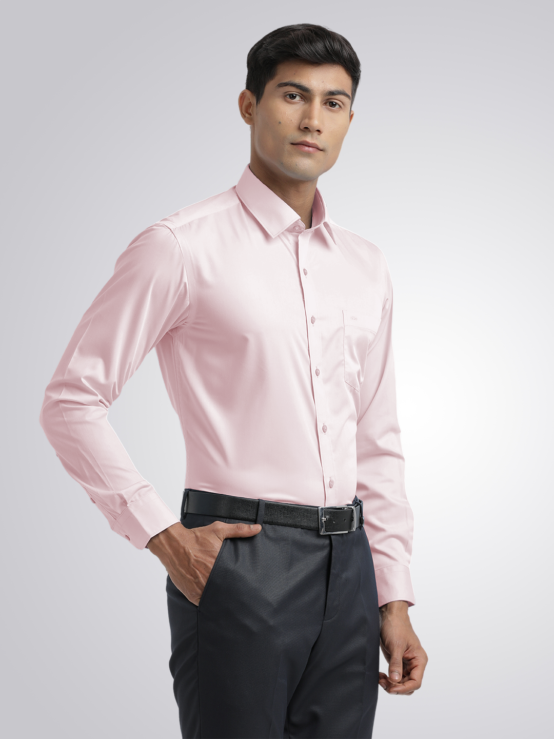 Light Pink Twill Wrinkle Free Solid Shirt