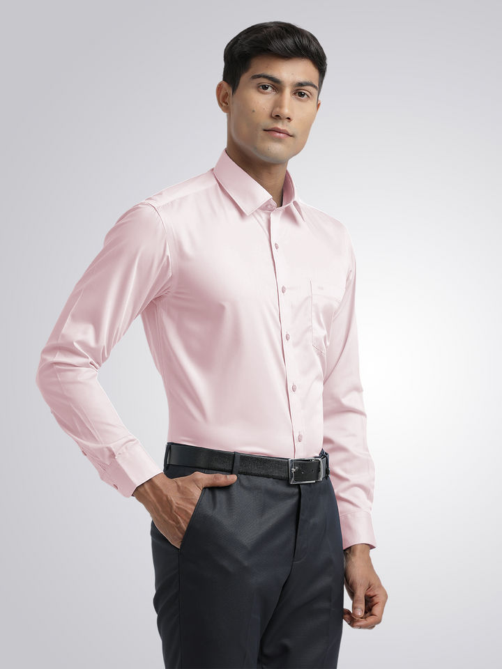 Light Pink Twill Wrinkle Free Solid Shirt