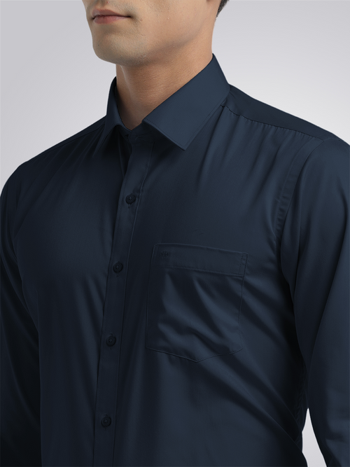 Navy Twill Wrinkle Free Solid Shirt