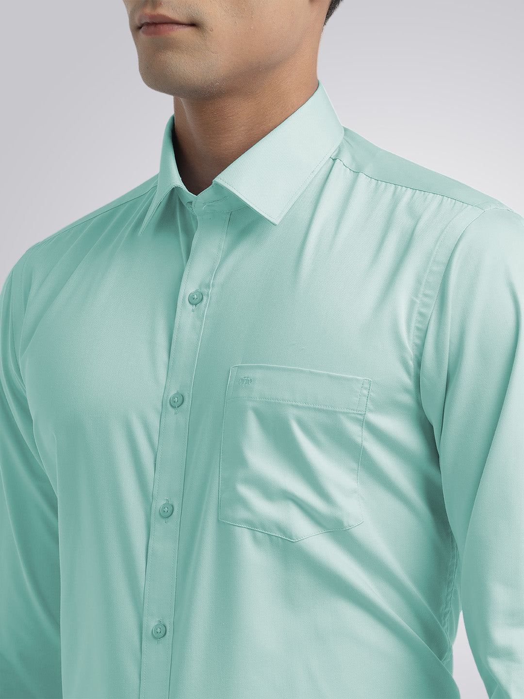 Turquoise Twill Wrinkle Free Solid Shirt