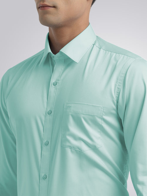 Turquoise Twill Wrinkle Free Solid Shirt