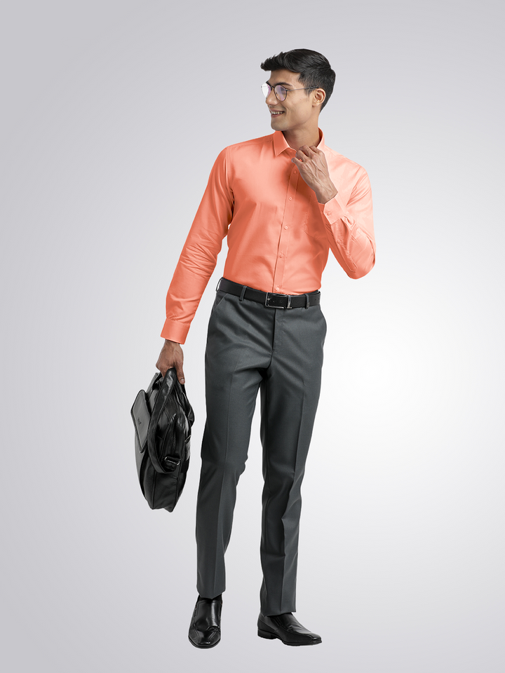 Peach Micro Dobby Solid Shirt