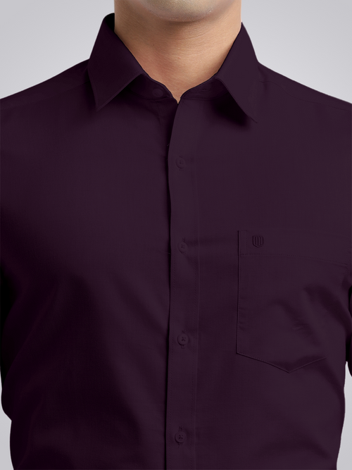 Wine Micro Dobby Solid Shirt