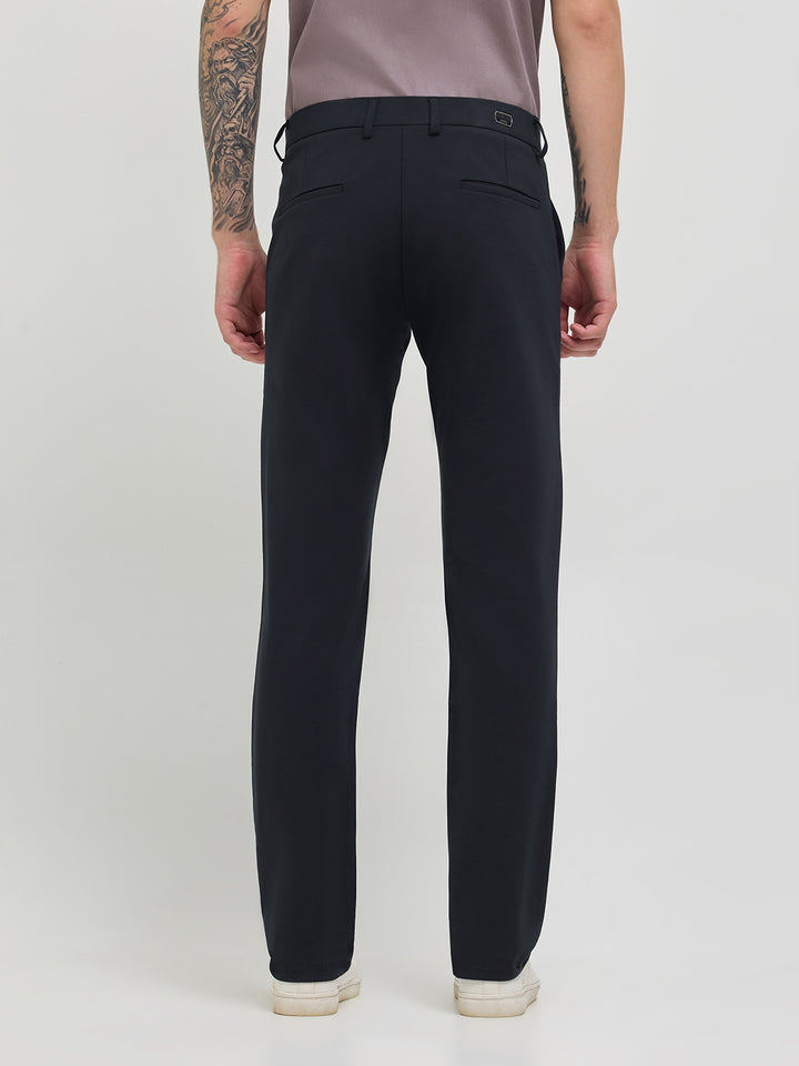 Pastel Blue Solid Casual Trousers