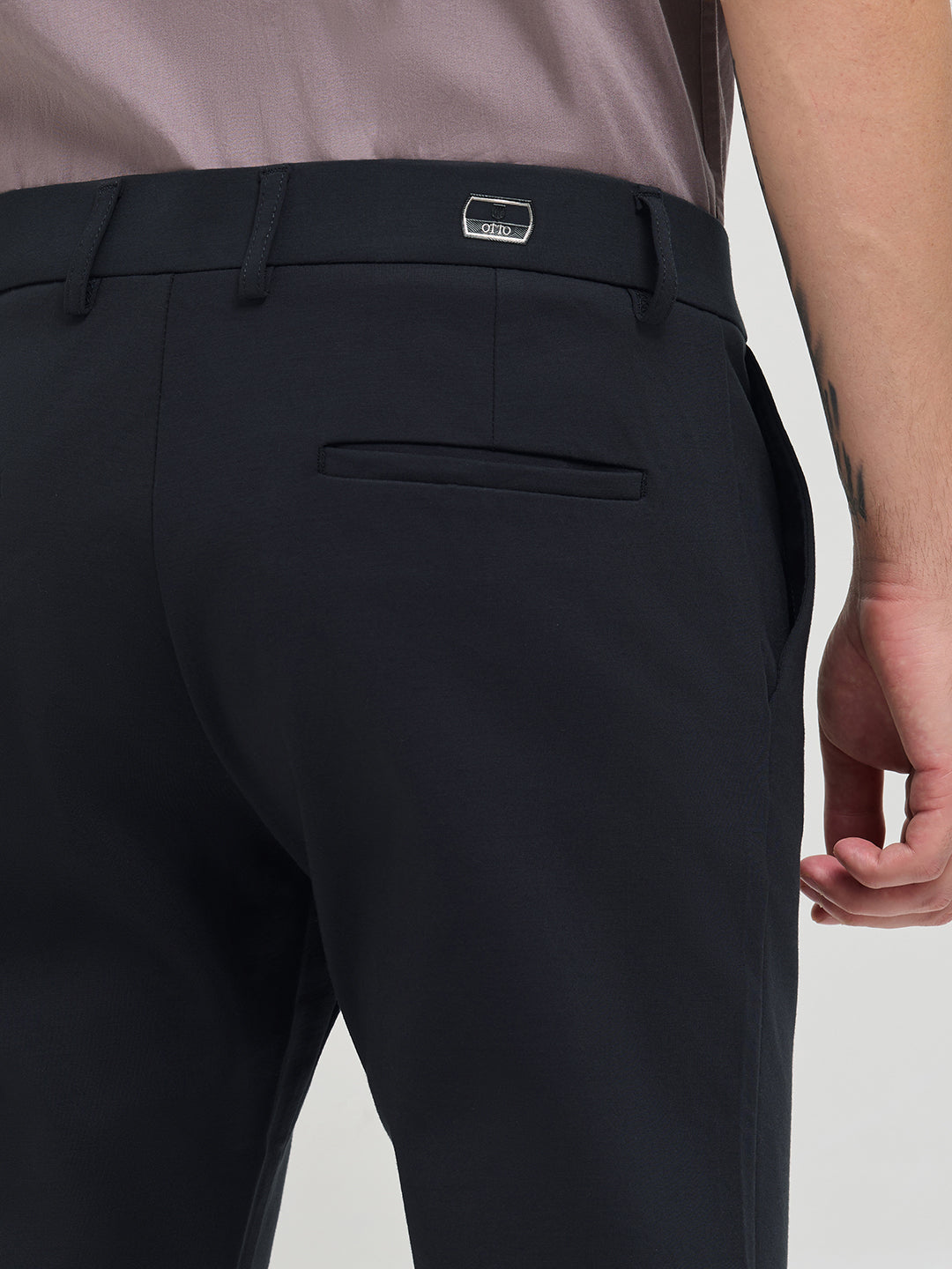 Pastel Blue Solid Casual Trousers