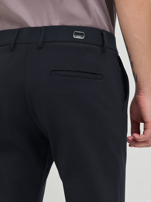 Pastel Blue Solid Casual Trousers