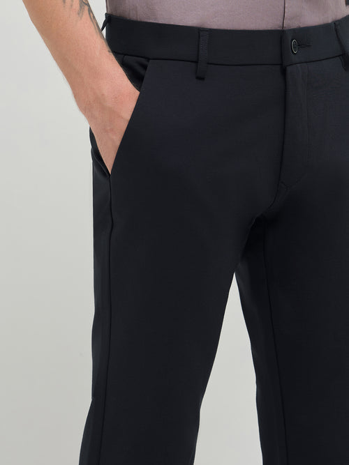 Pastel Blue Solid Casual Trousers