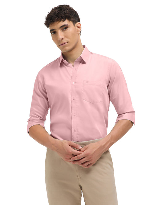 Light Peach Solid Formal Shirt