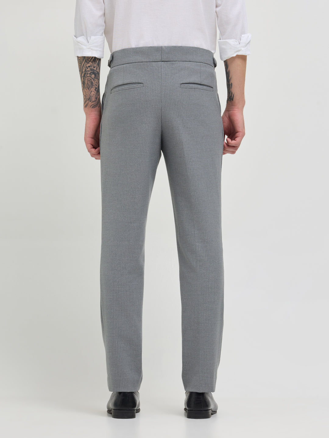 Ash Grey Solid Gurkha Pants