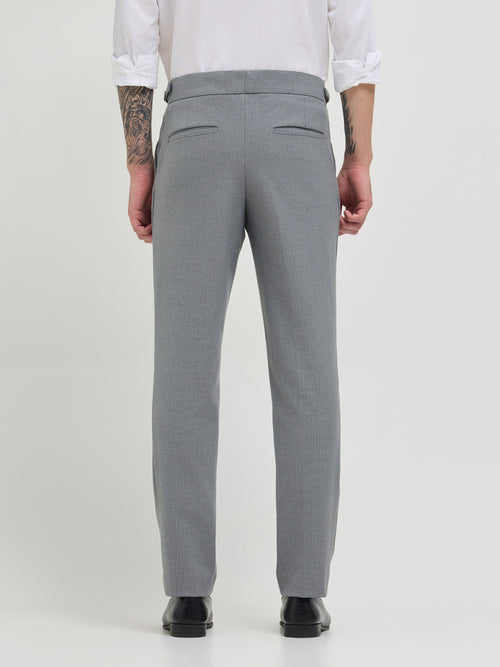 Ash Grey Solid Gurkha Pants