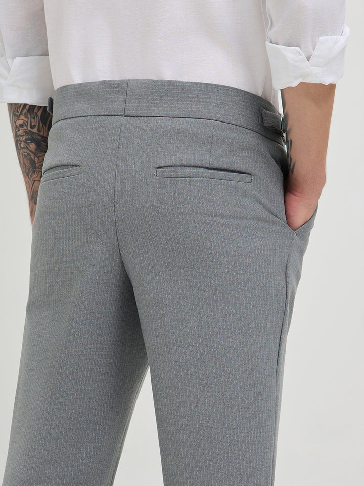 Ash Grey Solid Gurkha Pants