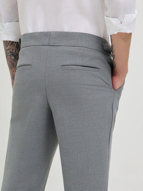 Ash Grey Solid Gurkha Pants
