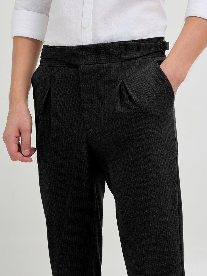 Black Solid Gurkha Pants